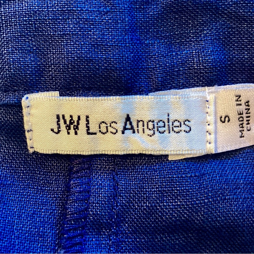 NEW Johnny Was Oleander Wide Leg Cropped Pants Tonal Embroidery Linen Blue S - Picture 13 of 15